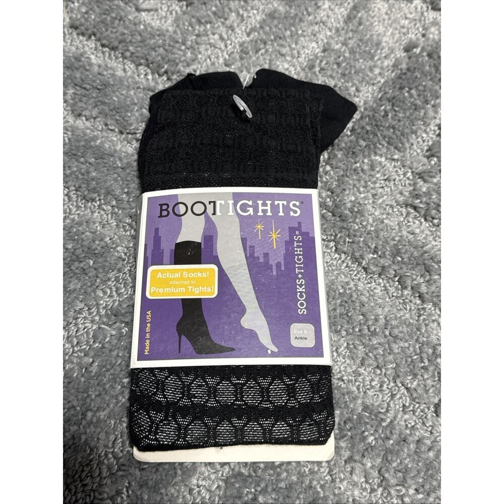 BOOTIGHTS by Leg Up Ladies Size B Color Black Lace Performance Sock & Tight USA